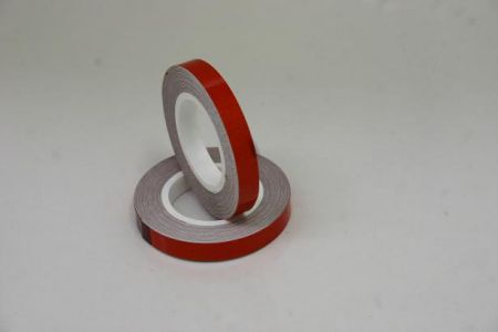 Prúžky na kolesá s aplikátorom - červené reflexné - materiál 3M 