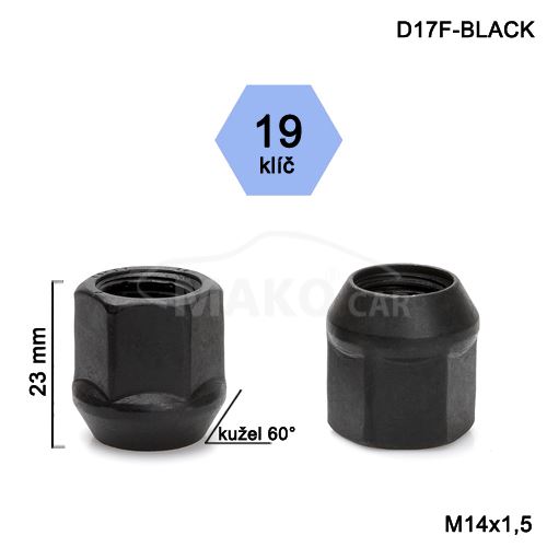  Otvorená matica čierna rozmer : M14x1,5